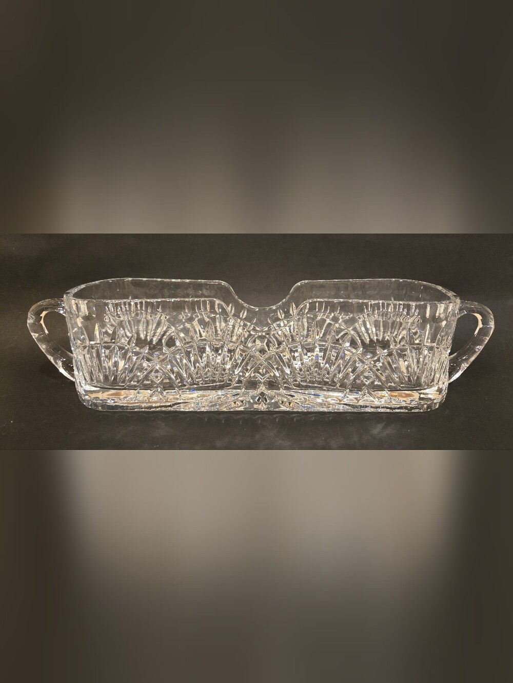 Vintage Godinger Shannon Crystal Flatware Caddy